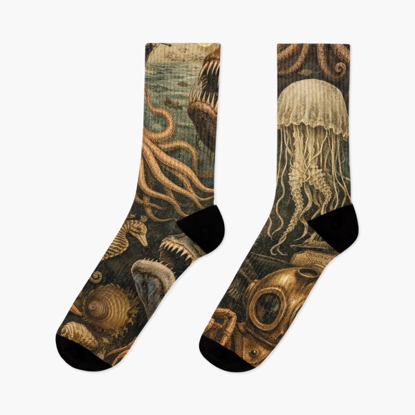 Item preview, Strange Creatures of the Abyss – Deep Sea Vintage Collage designed and sold by Mauswohn.