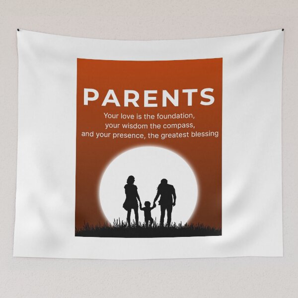 Item preview, Parents Love Quote Family Silhouette Inspirational Wall Art Design designed and sold by H J Creatives.