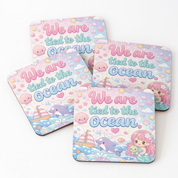 Item preview, We are tied to the Ocean – Mermaid Kawaii designed and sold by Mauswohn.