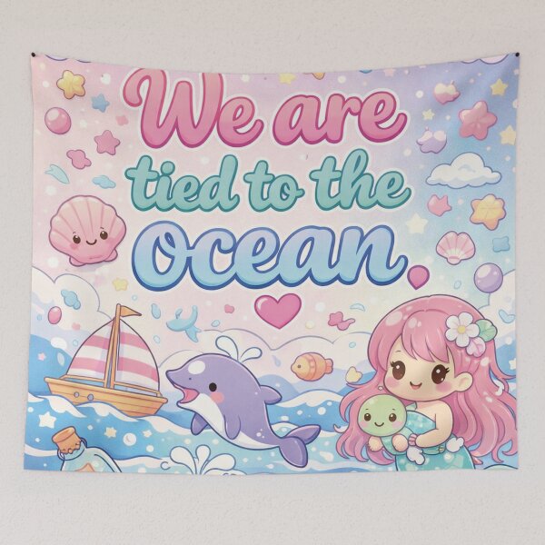 Item preview, We are tied to the Ocean – Mermaid Kawaii designed and sold by Mauswohn.