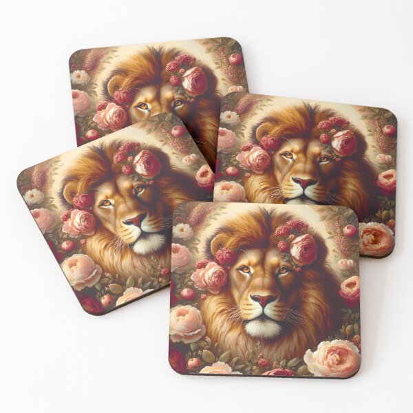 Item preview, Royal Lion Surrounded by Blooming Roses designed and sold by Chic_Clip_Craft.