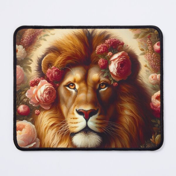 Item preview, Royal Lion Surrounded by Blooming Roses designed and sold by Chic_Clip_Craft.