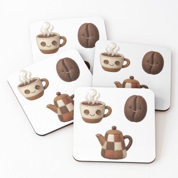 Item preview, Adorable Handcrafted Felt Coffee and Tea Plushie Set designed and sold by NonditStudio.