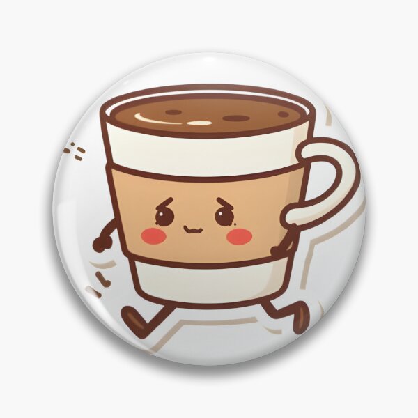 Item preview, Lindo personaje de taza de café dormilón: ilustración kawaii de taza de café corriendo para pegatinas, camisetas y arte digital designed and sold by StickerNexa.
