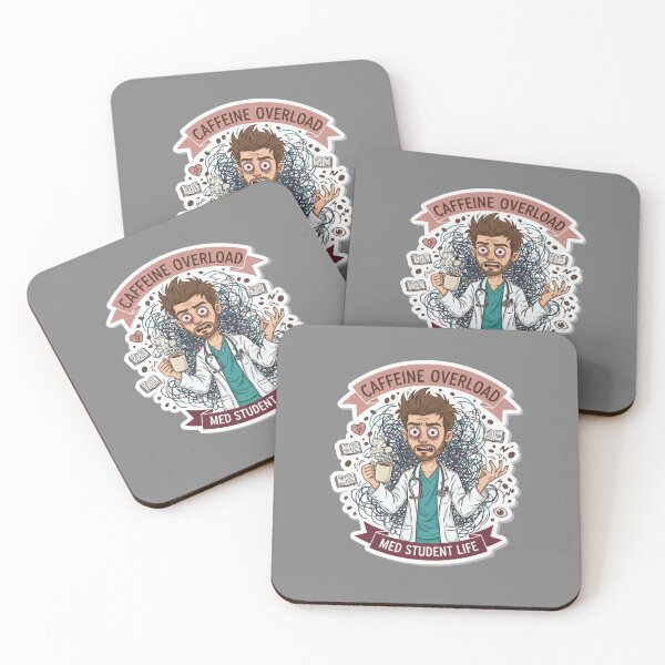 Item preview, Caffeine Overload Funny Male Medical Student Study Humor designed and sold by medoutfits.