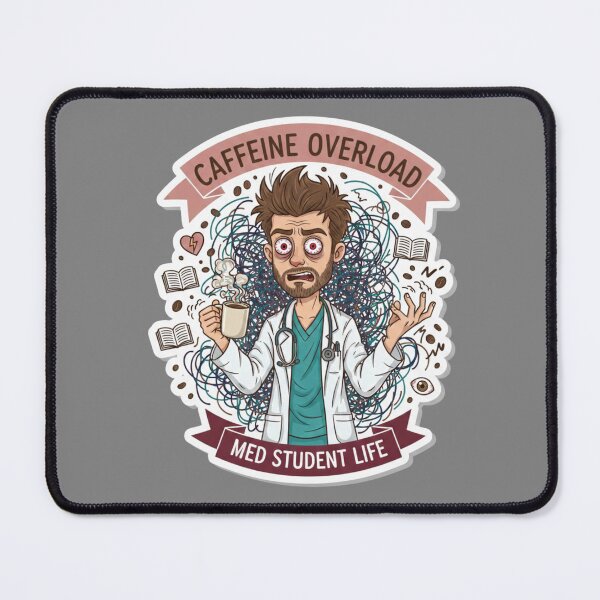 Item preview, Caffeine Overload Funny Male Medical Student Study Humor designed and sold by medoutfits.
