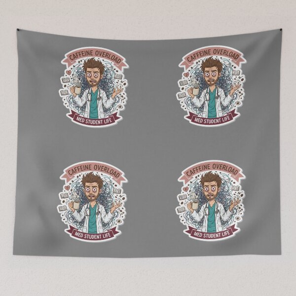Item preview, Caffeine Overload Funny Male Medical Student Study Humor designed and sold by medoutfits.