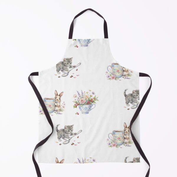 Item preview, Elegant Watercolor Floral Tea and Sweet Pets Illustration Set designed and sold by NonditStudio.