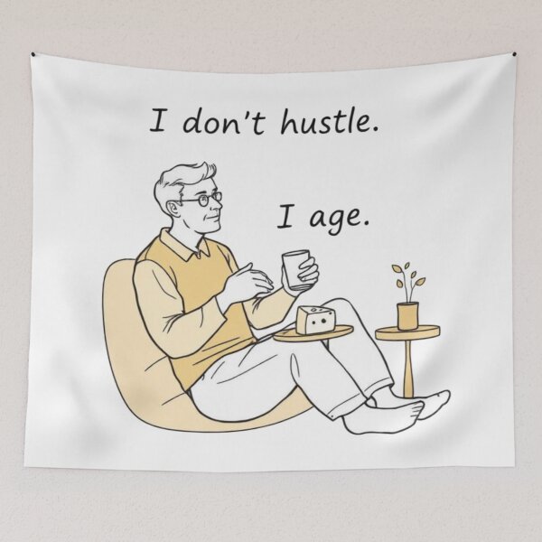 Item preview, Minimalist Illustration of Man with Cheese and Drink designed and sold by Iuqiune.
