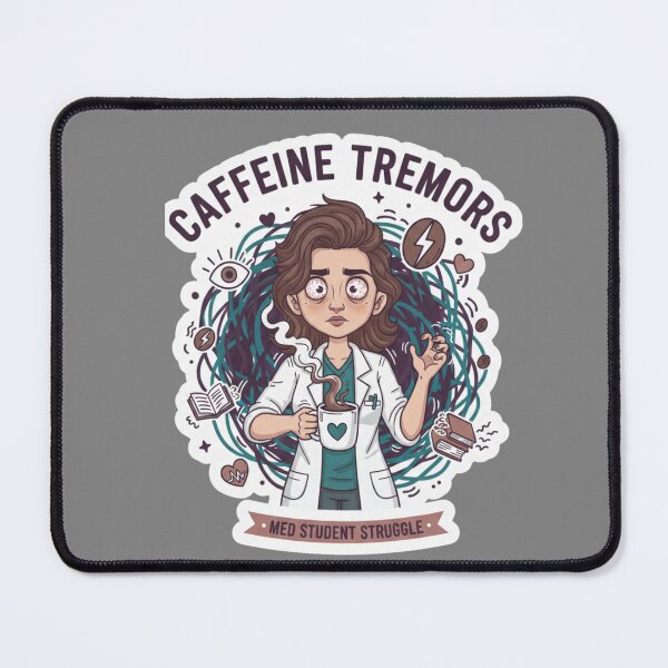 Item preview, Caffeine Tremors Funny Female Medical Student Healthcare Art designed and sold by medoutfits.