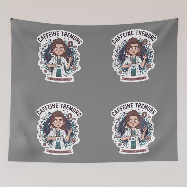 Item preview, Caffeine Tremors Funny Female Medical Student Healthcare Art designed and sold by medoutfits.