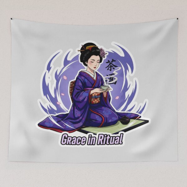 Item preview, Grace in Ritual Japanese Tea Ceremony Chado Otaku Art Style designed and sold by SplashTastic.