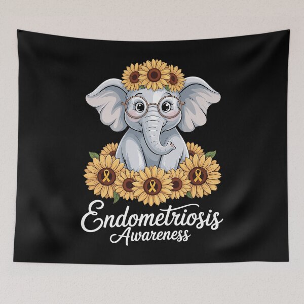 Item preview, Elephant Sunflower Endometriosis Awareness Ribbon designed and sold by sterabamineh.