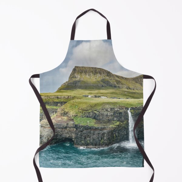 Item preview, Cliffs by the sea with waterfall – nature photography designed and sold by Mauswohn.