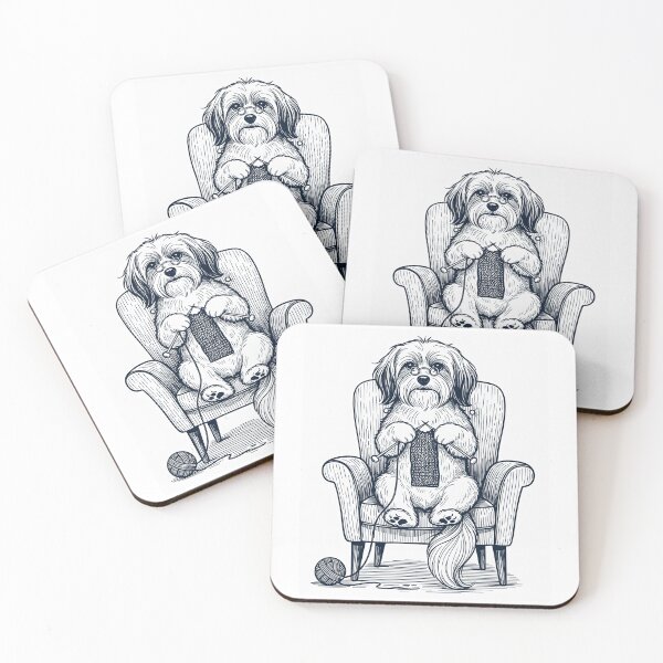 Item preview, Vintage Havanese Dog Knitting Knit Gift Dog Lover designed and sold by DoodleTortle.