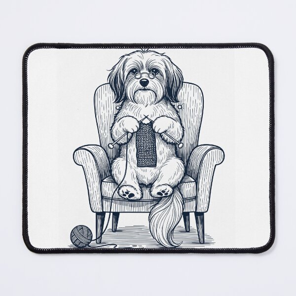 Item preview, Vintage Havanese Dog Knitting Knit Gift Dog Lover designed and sold by DoodleTortle.
