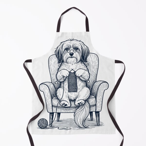 Item preview, Vintage Havanese Dog Knitting Knit Gift Dog Lover designed and sold by DoodleTortle.