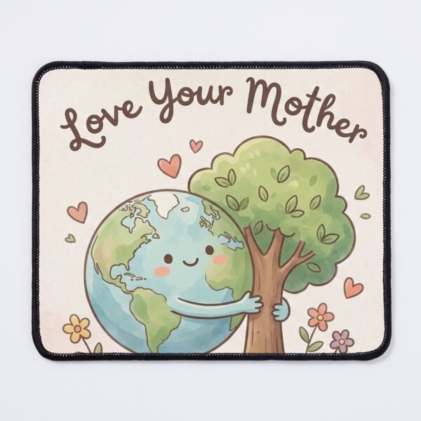Item preview, Love Your Mother nature cute animated art designed and sold by RedOrBlueIts4U.