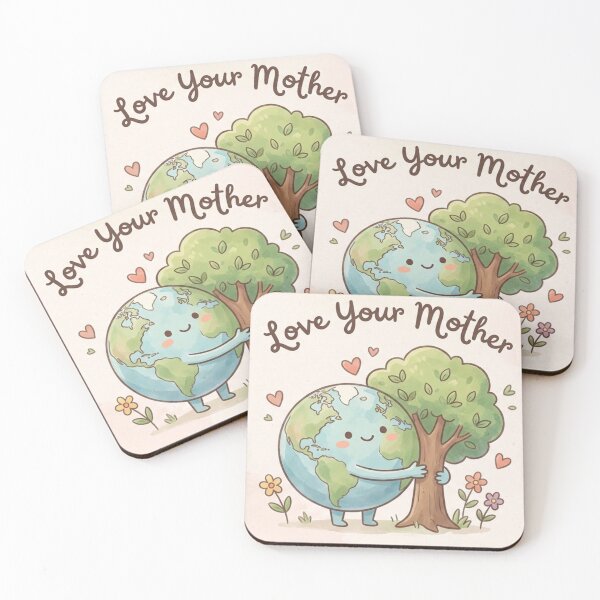 Item preview, Love Your Mother nature cute animated art designed and sold by RedOrBlueIts4U.