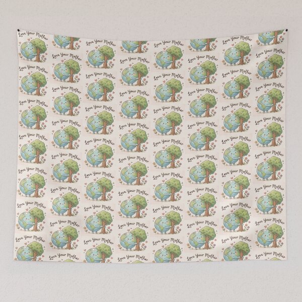 Item preview, Love Your Mother nature cute animated art designed and sold by RedOrBlueIts4U.