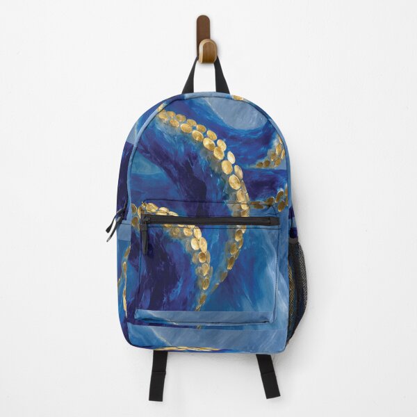 Item preview, Abstract Blue Octopus Tentacles Golden Art designed and sold by DGtaLrtcom.