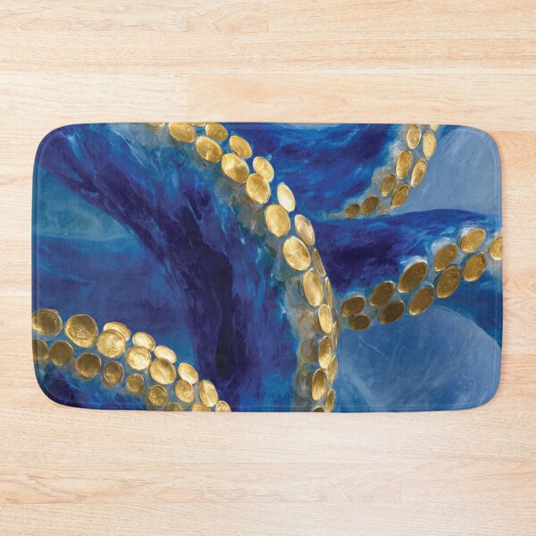 Item preview, Abstract Blue Octopus Tentacles Golden Art designed and sold by DGtaLrtcom.