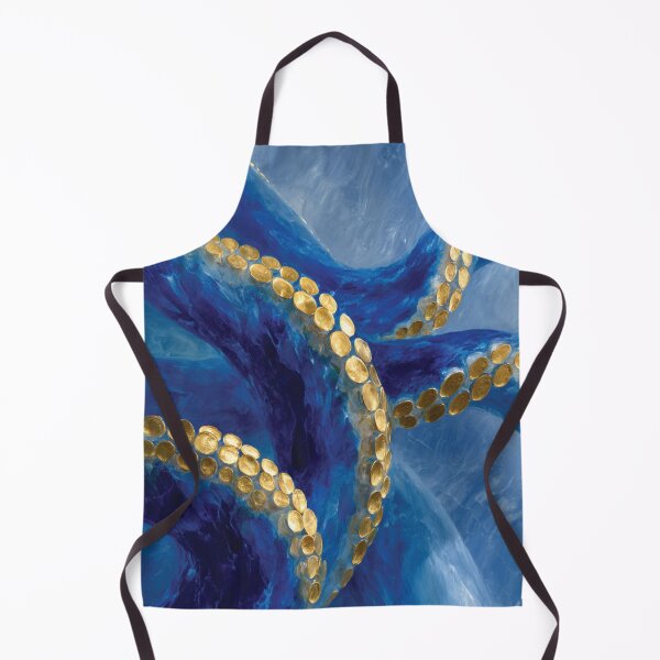 Item preview, Abstract Blue Octopus Tentacles Golden Art designed and sold by DGtaLrtcom.