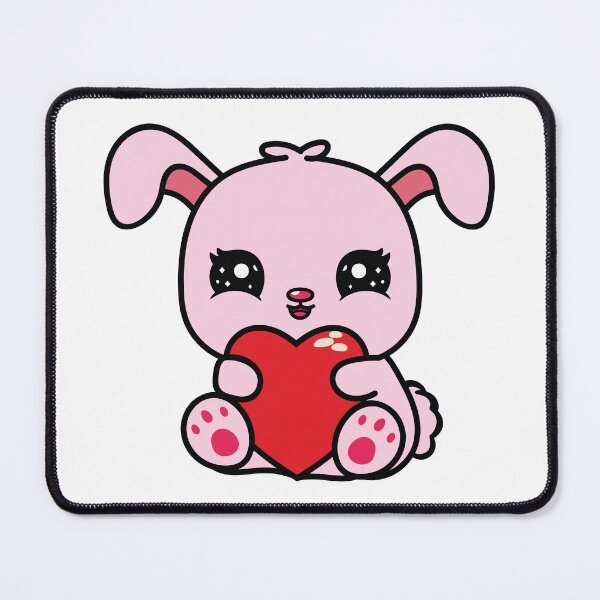 Item preview, Cute Kawaii Bunny Hugging Heart designed and sold by Marshallamoakohene.