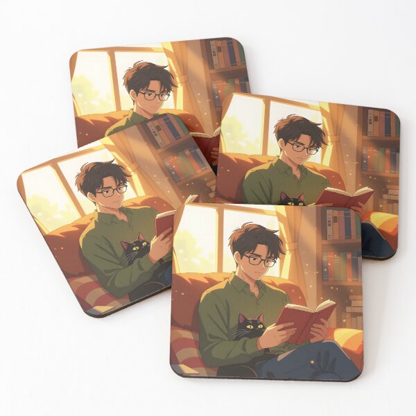 Item preview, A Men Reading with His Cat in His Cozy Room designed and sold by Wiss2Arts.