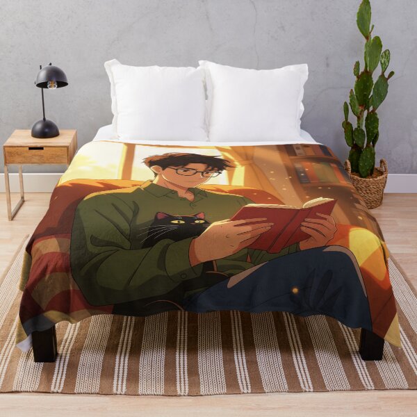 Item preview, A Men Reading with His Cat in His Cozy Room designed and sold by Wiss2Arts.