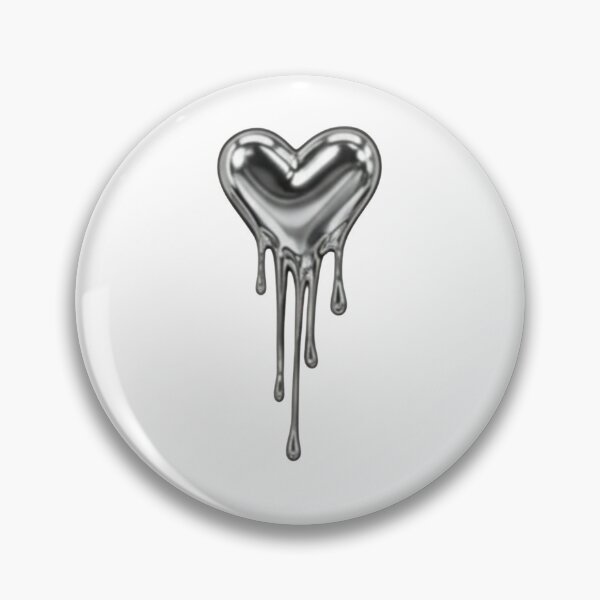 Item preview, Silver Melting Heart Chrome Drip Sticker designed and sold by ZyVoAli.