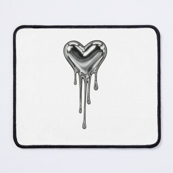 Item preview, Silver Melting Heart Chrome Drip Sticker designed and sold by ZyVoAli.