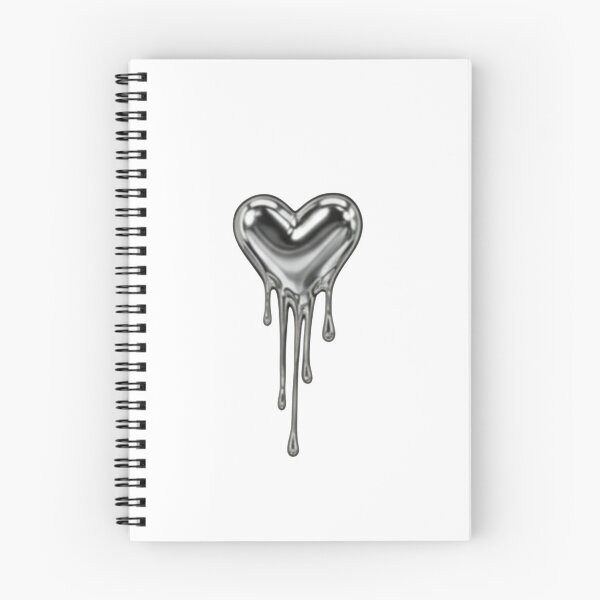 Item preview, Silver Melting Heart Chrome Drip Sticker designed and sold by ZyVoAli.