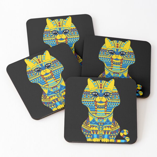 Item preview, Pharaonic Mandala Cat – Colorful Egyptian Sacred Feline Abstract Art Print designed and sold by Marwamay.