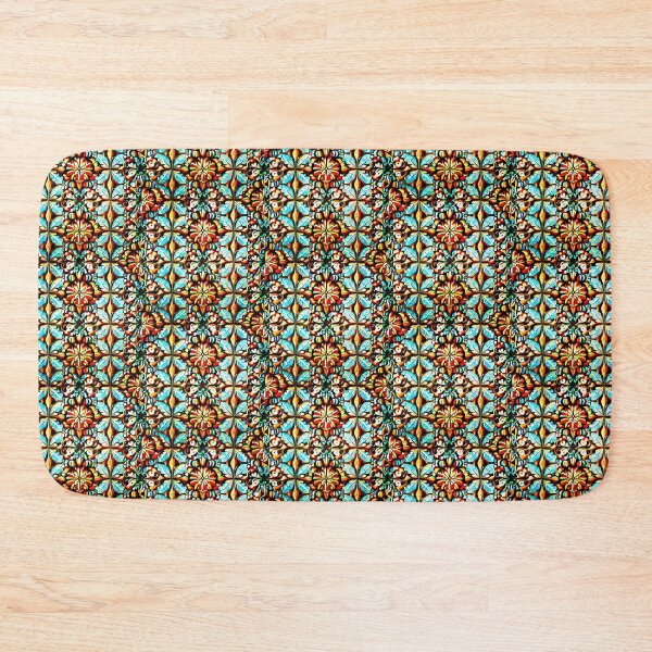 Item preview, Turquoise Blue Ornate Bohemian Floral Aesthetic Zepora’s Corridors 2x designed and sold by Zeporas Castle.