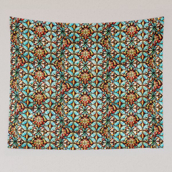 Item preview, Turquoise Blue Ornate Bohemian Floral Aesthetic Zepora’s Corridors 2x designed and sold by Zeporas Castle.