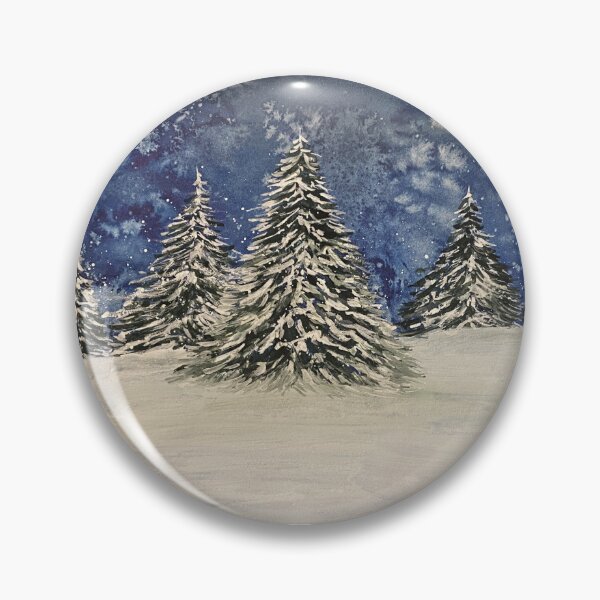 Item preview, Snowy Trees at Night designed and sold by Lisa Neuman Watercolors.