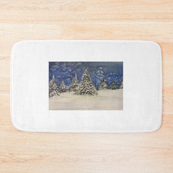Item preview, Snowy Trees at Night designed and sold by Lisa Neuman Watercolors.