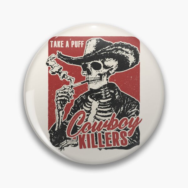 Item preview, Smoking Skeleton, Cowboy Killers, Funny Skull, Vintage Western Grunge, Edgy Alt designed and sold by toongstudio.