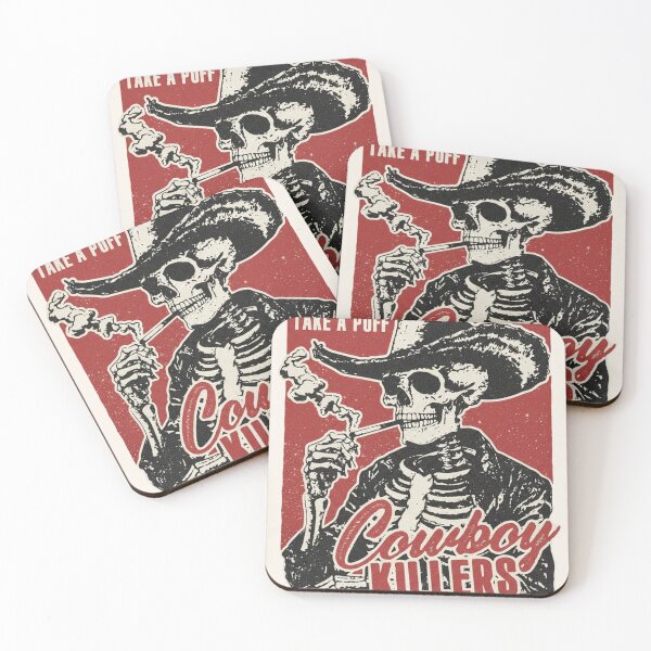 Item preview, Smoking Skeleton, Cowboy Killers, Funny Skull, Vintage Western Grunge, Edgy Alt designed and sold by toongstudio.