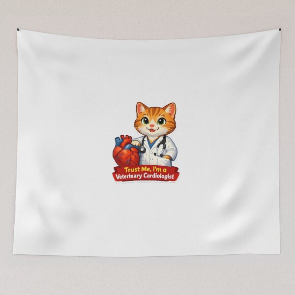 Item preview, Trust Me, I’m a Veterinary Cardiologist – Cute Cat Doctor Illustration designed and sold by Bettybee00.