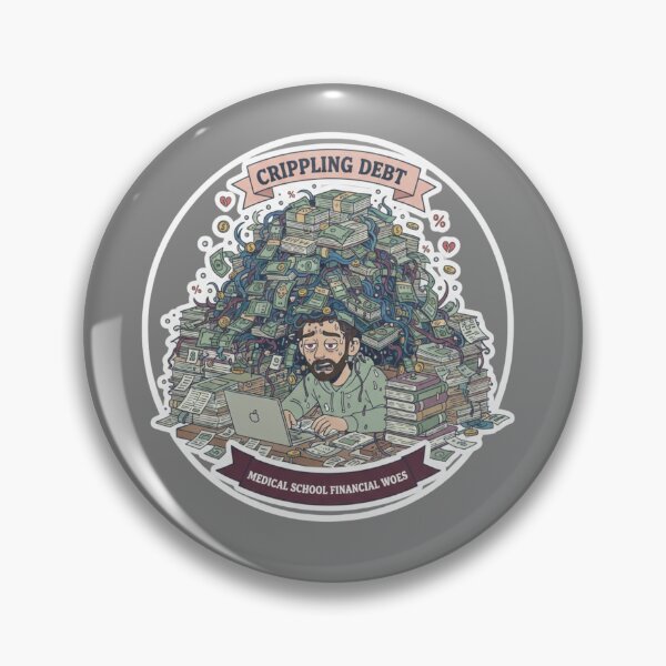 Item preview, Crippling Debt Male Medical Student Financial Woes Humor designed and sold by medoutfits.