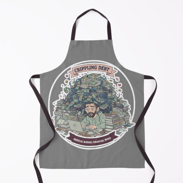 Item preview, Crippling Debt Male Medical Student Financial Woes Humor designed and sold by medoutfits.