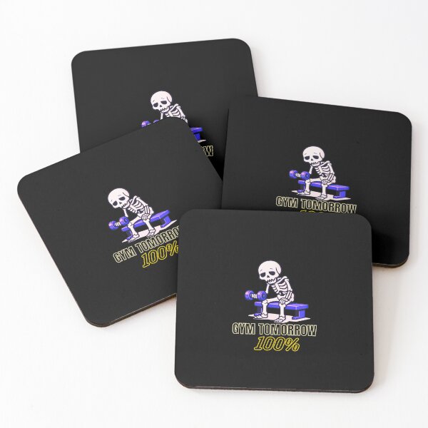 Item preview, Gym Tomorrow 100% Funny Skeleton Workout Procrastination Illustration designed and sold by AdicretorDesign.