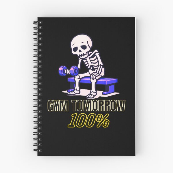 Item preview, Gym Tomorrow 100% Funny Skeleton Workout Procrastination Illustration designed and sold by AdicretorDesign.