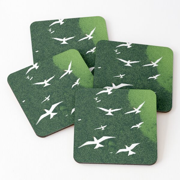 Item preview, Flying Seagulls Over Green Meadow Art designed and sold by Fern & Fable.