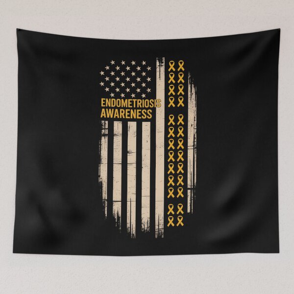 Item preview, Endometriosis Awareness Flag Yellow Ribbon Endo Warrior designed and sold by lilensgavadur.