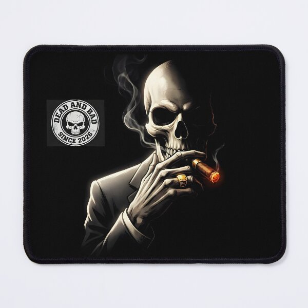 Item preview, DEAD AND BAD SKELETON BOSS | Smoking Skull Mobster Art | Grungy Cinematic Noir Graphic designed and sold by SergioMiklos.