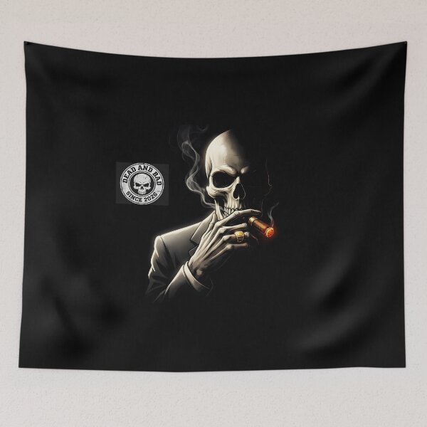 Item preview, DEAD AND BAD SKELETON BOSS | Smoking Skull Mobster Art | Grungy Cinematic Noir Graphic designed and sold by SergioMiklos.