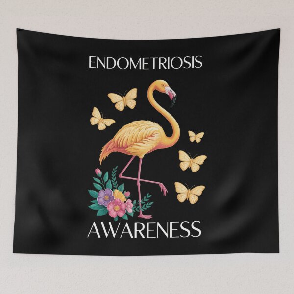 Item preview, Endometriosis Awareness Flamingo Yellow Uterus Endometrium designed and sold by lilensgavadur.